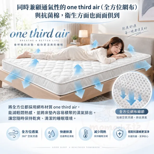 【小不記】獨立筒床墊 3.5尺 加大單人床墊 加厚12cm 記憶床墊 彈簧床墊 睡墊 透氣不悶熱 抗菌防蟎 學生床墊