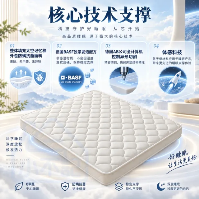 【小不記】8cm厚度 3尺單人床墊 記憶棉床墊 獨立筒床墊 睡墊 柔軟舒適透氣床墊 租屋宿舍床墊 學生床墊