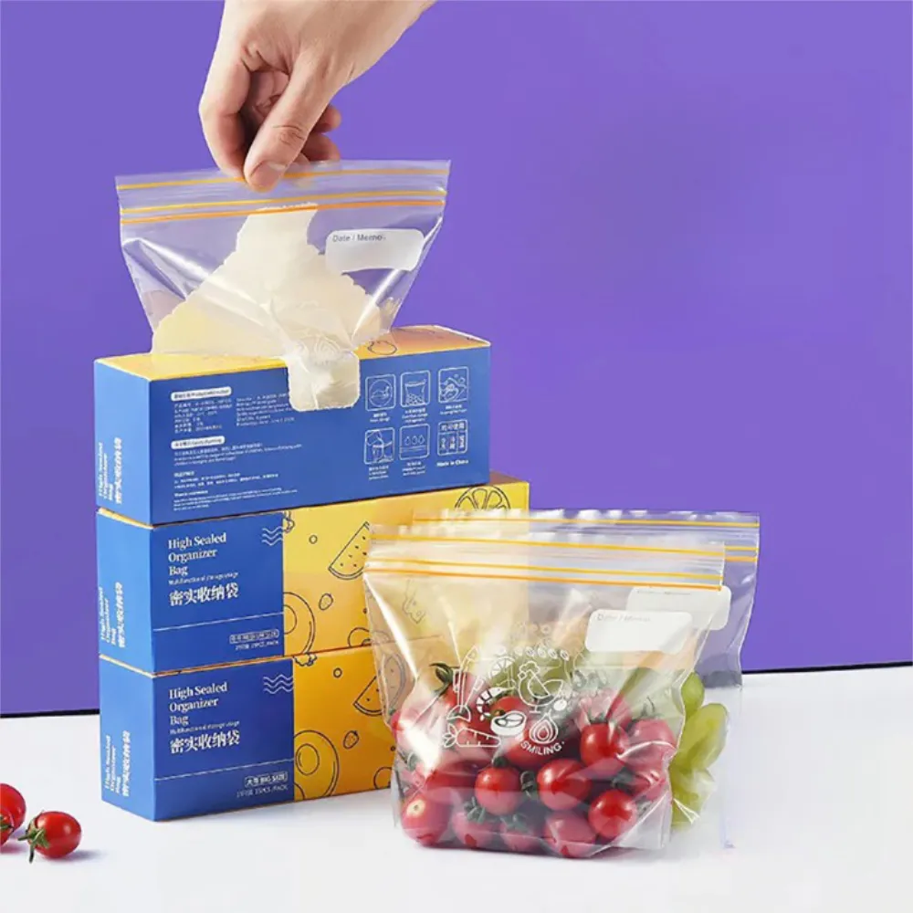 【Dagebeno荷生活】食品級PE材質立體加寬底部雙層密封保鮮袋 加厚款食品分裝袋-小號30只裝(2盒)