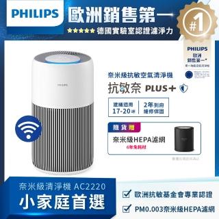 【Philips 飛利浦】2026年度新機！奈米級抗敏空氣清淨機★適用17-20坪(AC2220/80)