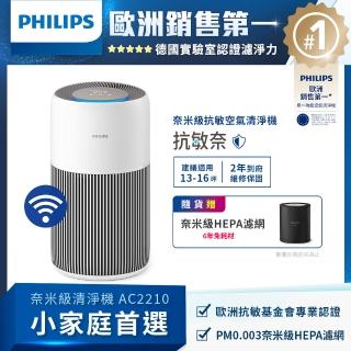 【Philips 飛利浦】2026年度新機！抗敏奈米級空氣清淨機★適用13-16坪(AC2210/80)