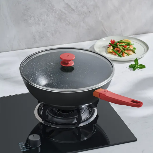 【ZWILLING 德國雙人】NOW PLUS Ⅱ 黑曜鍋2.0不沾鍋炒鍋30cm-2色任選/附矽膠鏟(德國雙人牌集團官方直營)