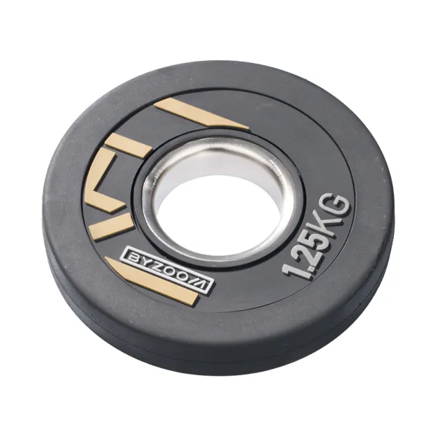 【BYZOOM FITNESS】power series 橡膠重量槓片-黑1.25kg(2入)奧林匹克包膠槓片