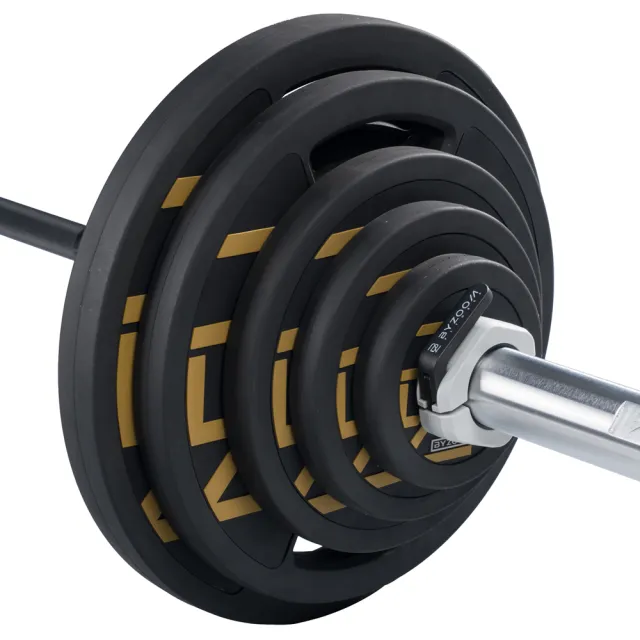 【BYZOOM FITNESS】power series 橡膠重量槓片-黑1.25kg（2入）奧林匹克包膠槓片