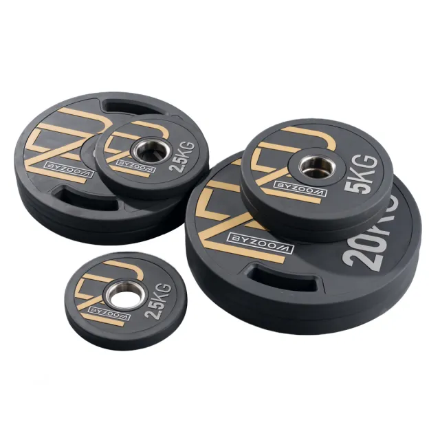 【BYZOOM FITNESS】power series 橡膠重量槓片-黑1.25kg（2入）奧林匹克包膠槓片