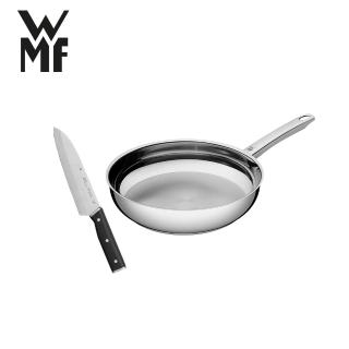 【WMF】Profi Pfannen不鏽鋼平煎鍋24cm+Sequence三德刀18cm