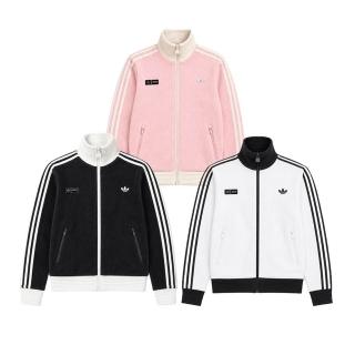 【adidas 愛迪達】Jennie x Adidas Originals 立領燈芯絨外套 聯名 復古 短版 運動外套 黑/白/粉