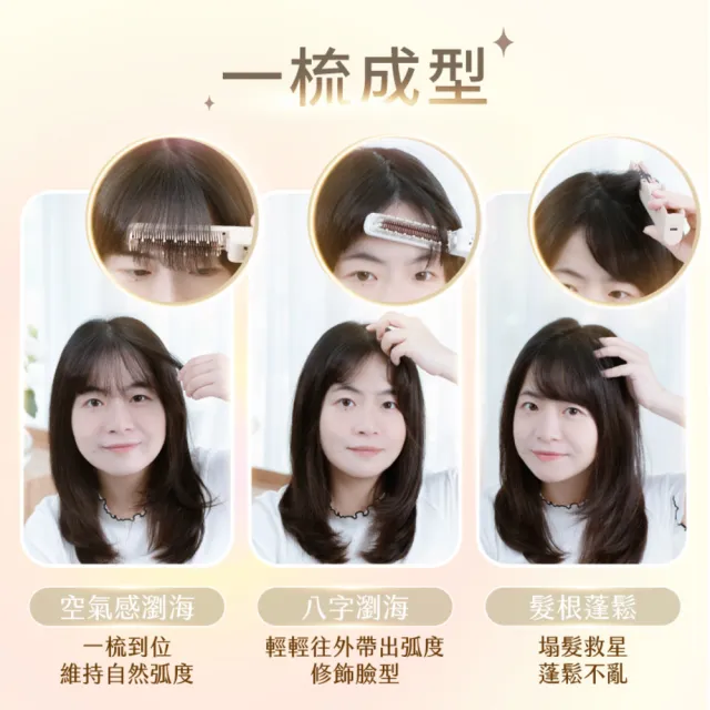 【MUNICHI 沐尼黑】無線瀏海梳+32MM自動捲髮器(MR.MINI+MR.Curler)造型組/捲髮棒/電捲棒/負離子/周年慶