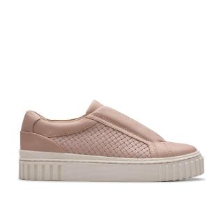 【Clarks】小街頭系列 Mayhill Bay 編織鞋面LOOK套入餅乾鞋 女款 (CLF81206C淺粉色)