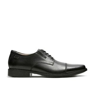 【Clarks】都會紳士 Tilden Cap 男款寬楦橫飾紳士鞋 (CLM10309D黑色)