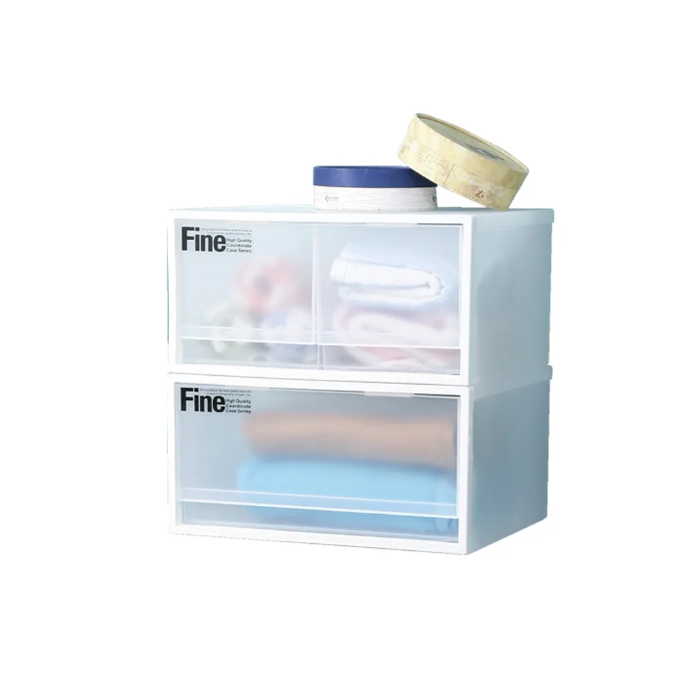 【KEYWAY 聯府】面寬40cm Fine單雙抽式整理箱20L-6入(單抽x4+雙抽x2 塑膠收納 衣物置物 無印風 CK71/72)