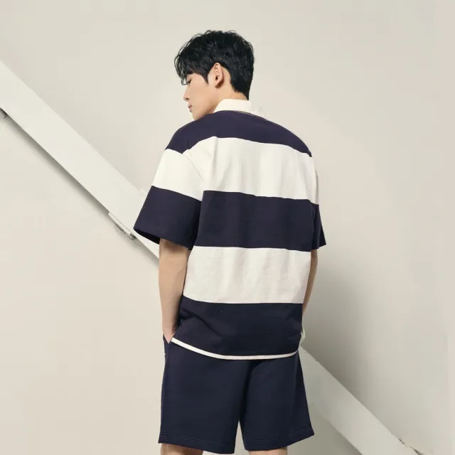 【GIORDANO 佐丹奴】韓系選品 男裝純棉條紋寬鬆短袖POLO衫(多色任選)