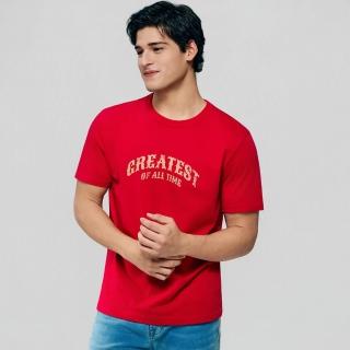 【GIORDANO 佐丹奴】男裝純棉修身圖案短袖T恤(多色任選)