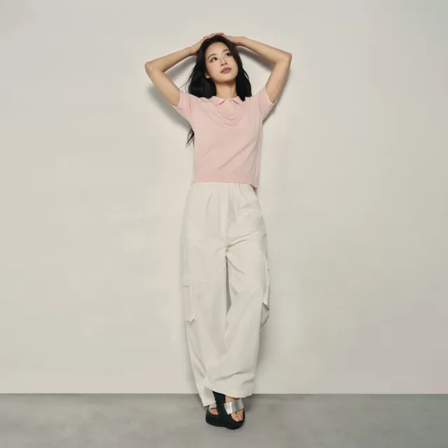 【GIORDANO 佐丹奴】韓系選品 女裝撞色滾邊短袖針織POLO衫(多色任選)