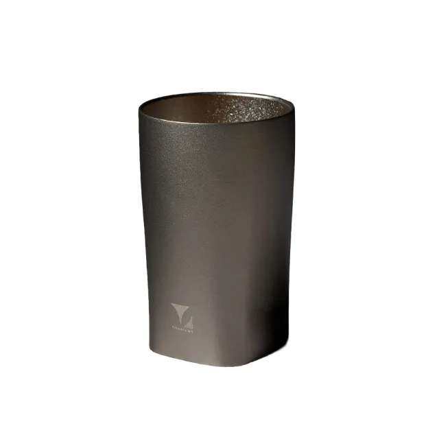 【Titanium 鈦造】鈦方杯 鈦色系列 雙層結構 300ml 木盒裝(鈦保溫杯 隨行杯 環保杯 鈦金屬 鈦杯)