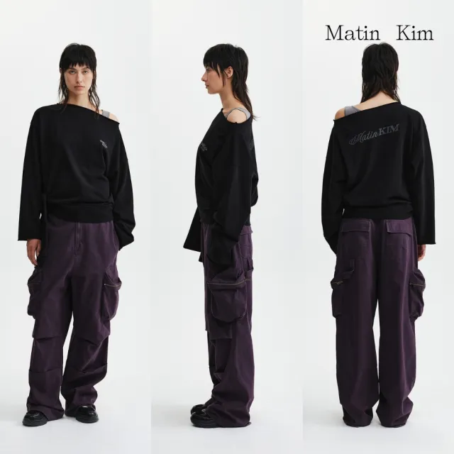 【MATIN KIM】官方旗艦 綁結設計不修邊船領上衣(多款任選)