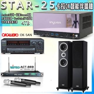 【音圓】STAR-25 卡拉OK點歌伴唱機+OK-5AN+ACT-869+Polestar W-260