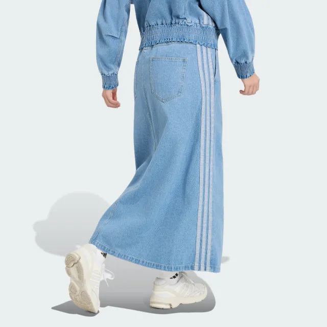 【adidas 愛迪達】運動 休閒 長裙 女裙 ST DNM WSH SK(KV0622)