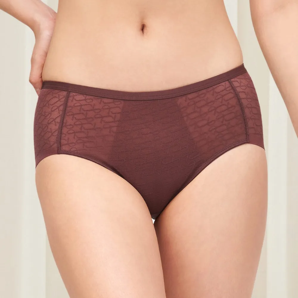 【Triumph 黛安芬】Signature Sheer 透感經典系列 中腰平口內褲 M-EL(可可棕)