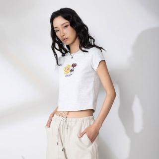 【CONVERSE】PETS GRAPHIC BABY FIT TEE LT RETRO GRAY 女上衣 短袖 T恤 (WCJ771-GGN)