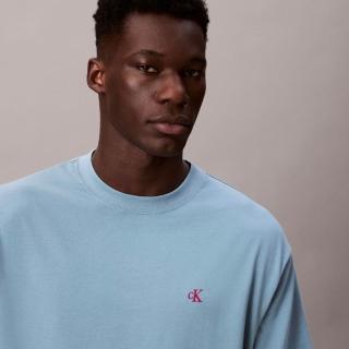 【CALVIN KLEIN】官方旗艦館CK Calvin Logo 圓領上衣 水藍色