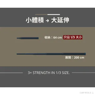 【MBCF 露營狂】二代機車梅花營柱 伸縮營柱 天幕副桿 彈扣式 6061鋁合金 逐露天下