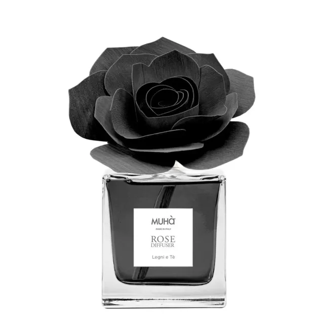 【MUHa】義大利進口室內香氛-黑玫瑰花-木韻伯爵 100ml(室內擴香、居家香氛)