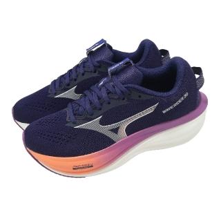 【MIZUNO 美津濃】慢跑鞋 Wave Rider 30 女鞋 超寬楦 藍 厚底 緩震 J1GW2621-74