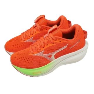 【MIZUNO 美津濃】慢跑鞋 Wave Rider 30 女鞋 超寬楦 橘 厚底 緩震 J1GW2621-72