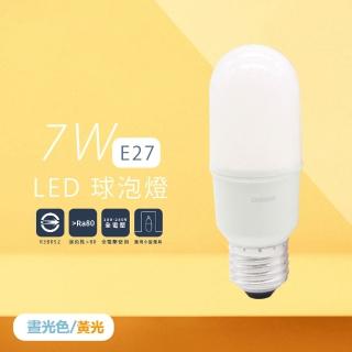 【Osram 歐司朗】10入組 LED燈泡 7W 白光 黃光 E27 全電壓 小晶靈 球泡燈 雪糕燈