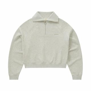 【COVERNAT】官方旗艦館 女款半拉鍊短版長袖上衣 燕麥(WMS立領上衣 CO2603CRG1OT)