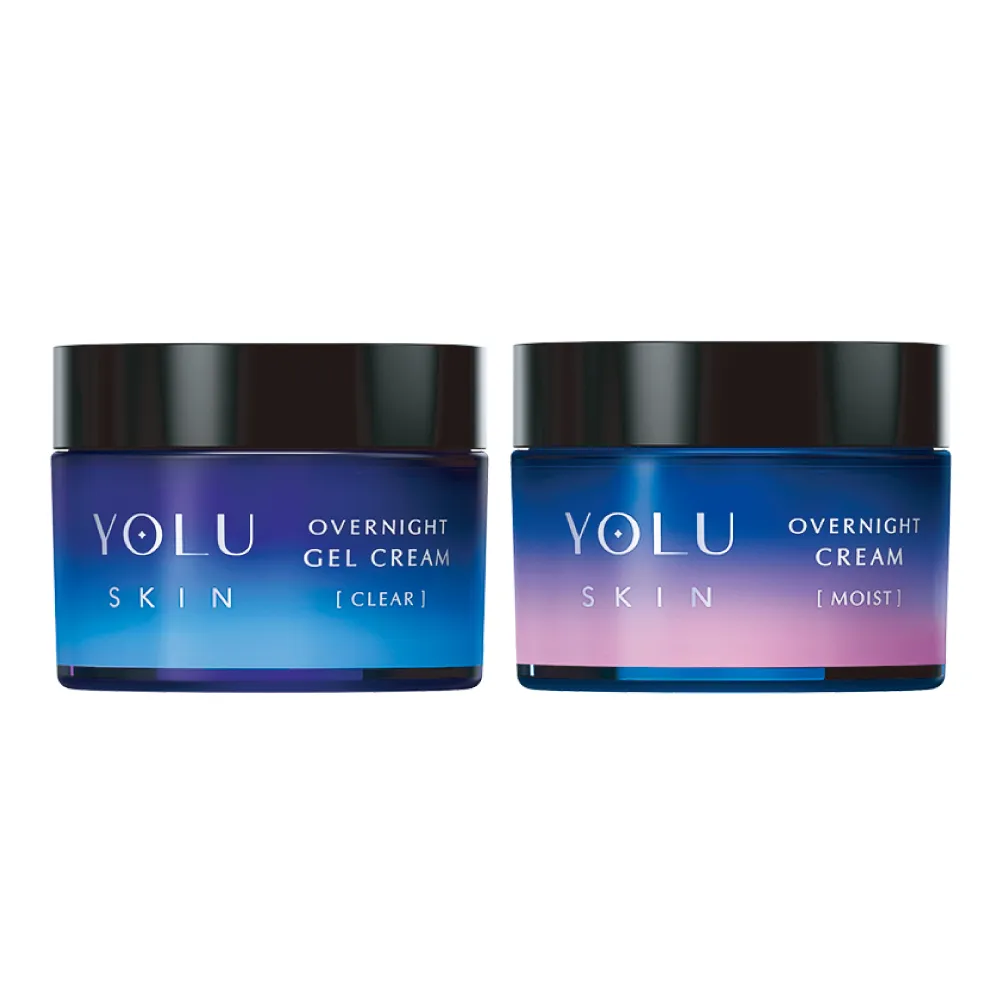【YOLU】睡美肌淨透/潤澤凝霜乳霜45g(2款任選)夜間睡眠保養