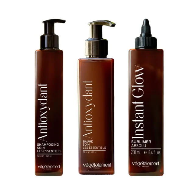 【VEGETALEMENT PROVENCE】抗氧化光澤修護組 護色洗髮精250ml+修護髮膜200ml+光澤護髮精華250ml