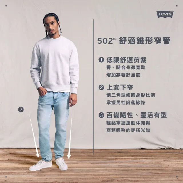 【LEVIS】502™ 中腰舒適錐形牛仔褲 男生牛仔褲 熱賣單品 29507-1938