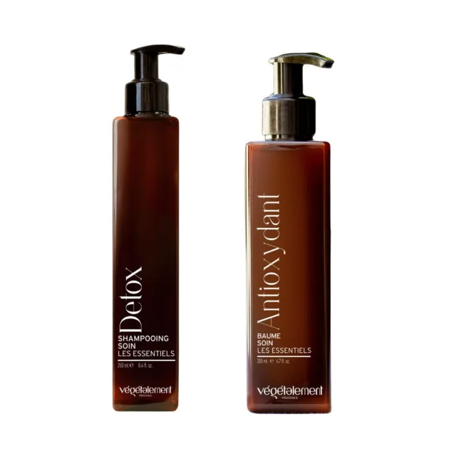 【VEGETALEMENT PROVENCE】清爽淨化修護雙效組 輕盈淨化洗髮精250ml+受損髮質修護髮膜200ml