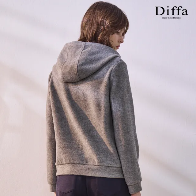 【Diffa】淺灰連帽針織衫-女