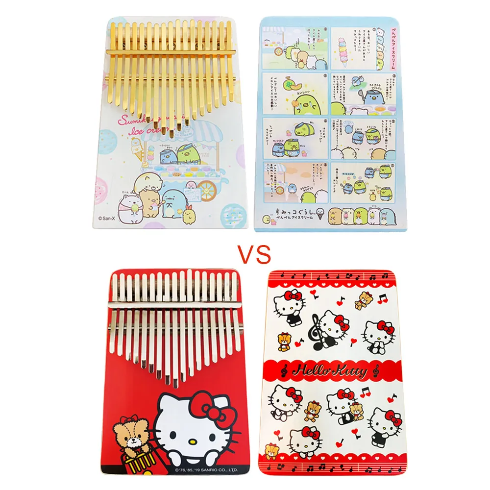 【San-X】買角落小夥伴送 Hello Kitty 雙面彩色 冰淇淋 金色鋼片 Sumikko Gurashi(限量 療癒 拇指琴)