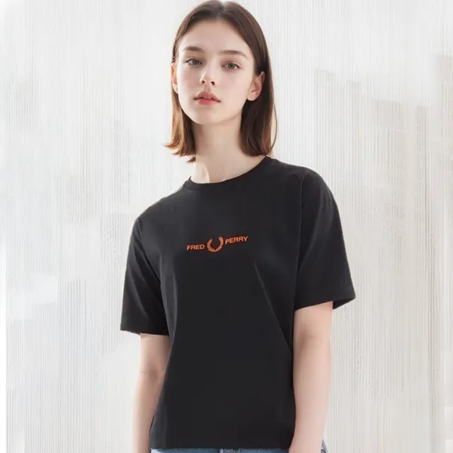 【FRED PERRY】簡約刺繡LOGO 短袖 上衣 T恤 男女可穿(美國原裝進口)