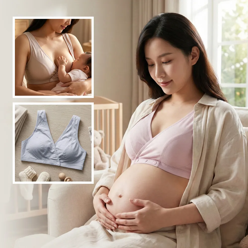 【Clany 可蘭霓】2件組 台灣製前扣無鋼圈哺乳內衣(孕婦孕期.月子.長輩.術後.方便穿脫.顏色隨機)