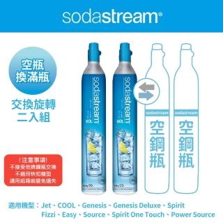 【Sodastream】CO2交換旋轉鋼瓶425g-2入組(您須有2支空鋼瓶 僅適用旋轉機種)