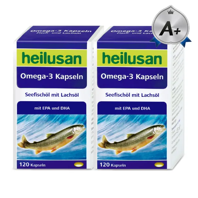 【Heilusan 好立善】純淨深海鮭魚油120粒2盒組(Omega3EPA+DHA小分子蒸餾 無重金屬TG型)