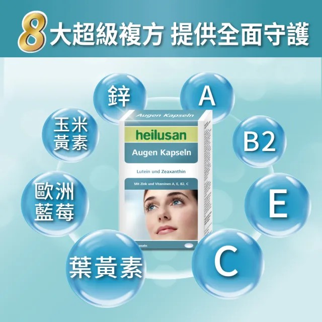 【Heilusan 好立善】EUREYE葉黃素複方軟膠囊30粒5盒組(游離型 玉米黃素藍莓/山桑子 維他命AB2CE鋅)