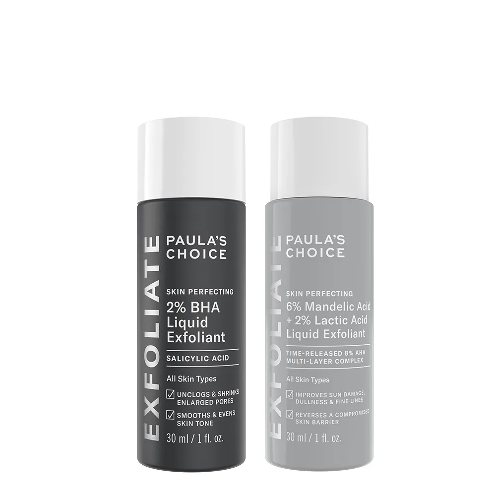 【PAULA’S CHOICE 寶拉珍選】雙酸煥膚迷你組(2%水楊酸精華液+8%雙重果酸精華液)