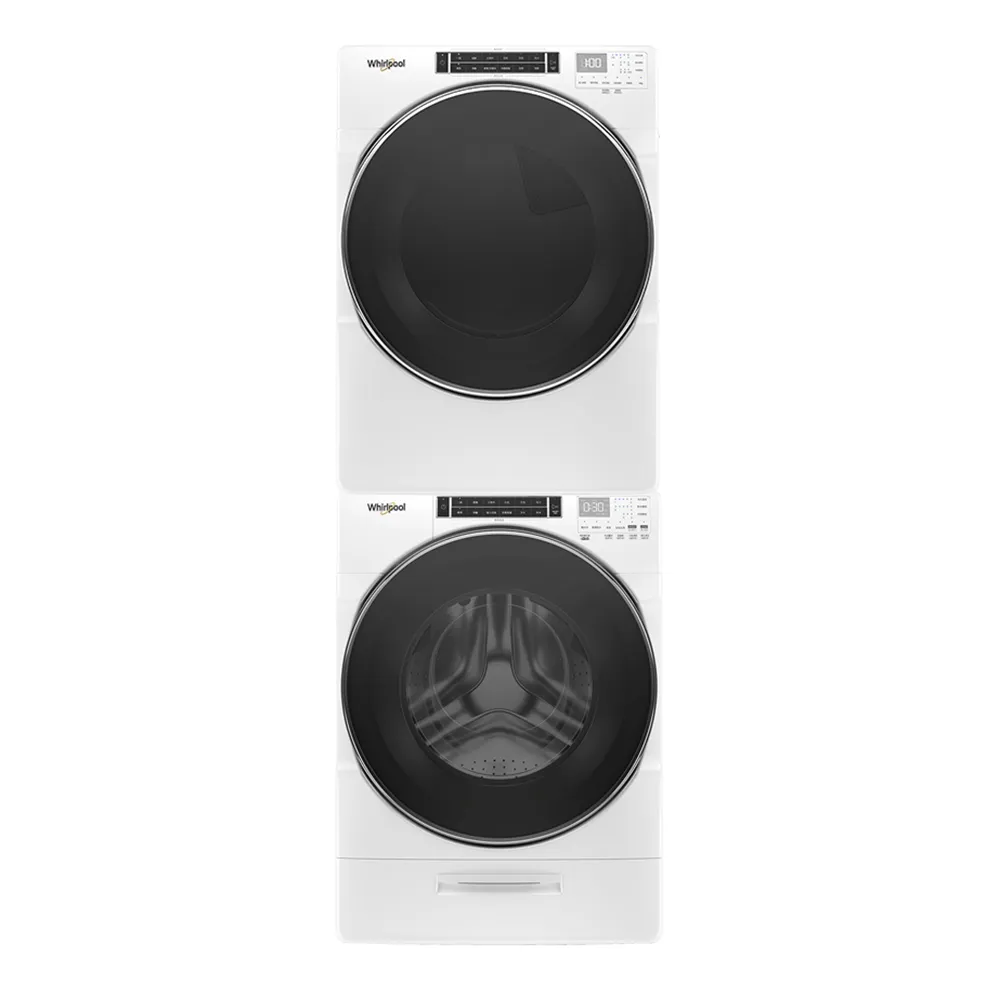 【Whirlpool 惠而浦】家電快配17+16公斤〔天然〕瓦斯乾衣機+變頻滾筒蒸氣洗衣機8TWFW8620HW+8TWGD8620HW