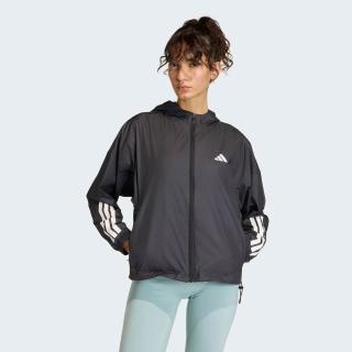【adidas 愛迪達】Hyg Windy 女 風衣 運動外套 輕量 連帽 防撕裂 防潑水 黑(JX1872)