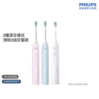 【Philips 飛利浦】HX5070/5071 Sonicare舒適清潔音波電動牙刷(2026新品/壓力感應/3種模式/官方直營)