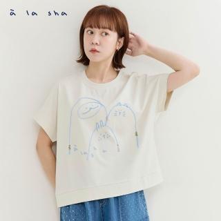 【a la sha】動物聚會繡花舒適棉T