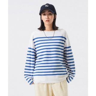 【BEAMS】官方旗艦館 BEAMS BOY / 女裝 海軍 條紋 長袖 Ｔ恤