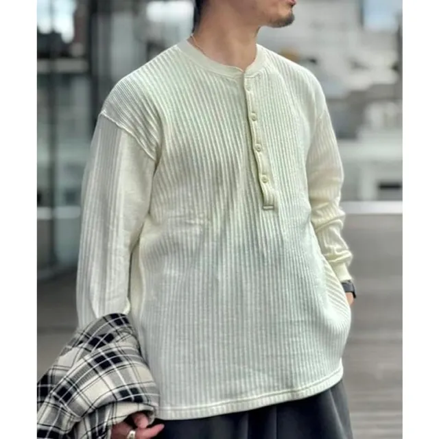 【BEAMS】官方旗艦館 BEAMS / 男裝 亨利領 T恤
