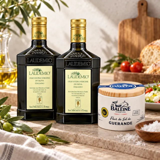 【Laudemio】森米西爾 小騎士 特級冷壓初榨橄欖油 500mlx2瓶 贈送鹽之花125g 特早摘、低酸值、生飲雙11